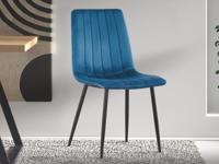 Stoel WILLO fluweel blauw - thumbnail