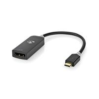 Nedis USB-C-adapterkabel | Type-C Male - DisplayPort Female | 0,2 m | Antraciet - thumbnail