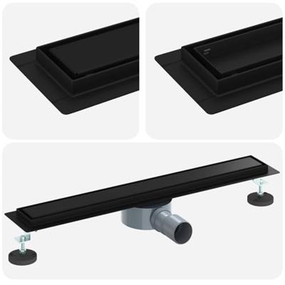 VidaXL Doucheafvoer 2-in-1 met 360° sifon zwart 60 cm