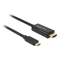 DeLOCK usb-c (male) > hdmi (male) (dp alt mode) kabel (zwart, 1 meter, 4k 30 hz) - thumbnail