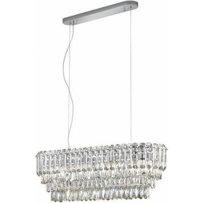 LED Hanglamp - Trio Select Malizia - 10 Lichtpunten - E14-fitting - Hoogte Aanpasbaar - IP20 - Chroom - Metaal