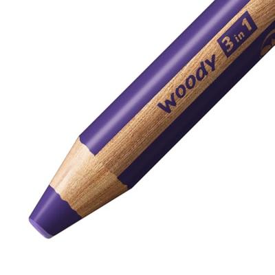 STABILO woody 3 in 1 - multitalent kleurpotlood - arty - set 6 st. + puntenslijper