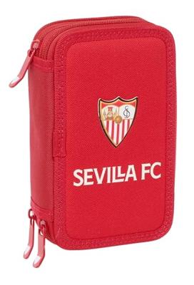 Driedubbele Pennenzak Sevilla Fútbol Club Rood 12,5 x 19,5 x 5,5 cm 37 Onderdelen