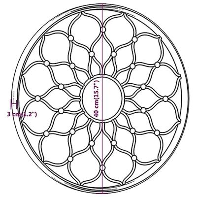 VidaXL Tuinspiegel rond 40x3 cm ijzer zandkleurig