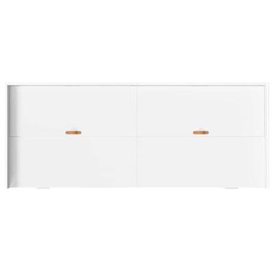 Opbergbedframe met hoofdeinde met lade Wit 75 x 190 cm Bewerkt hout