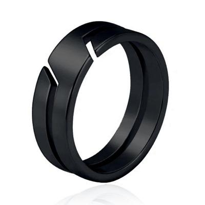 Exclusieve LGT JWLS Zwarte RVS Ring voor Heren - Moderne Stijl-19mm