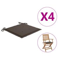 VidaXL Tuinstoelkussens 4 st 40x40x4 cm oxford stof taupe - thumbnail