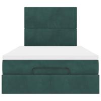 Ottoman bed met matrassen en LED's 100x200cm fluweel - thumbnail