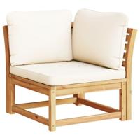 Tuinhoekbank met kussens 73x73x65 cm massief acaciahout - thumbnail