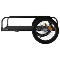 VidaXL Fietstrailer 135x70x37 cm ijzer zwart - thumbnail