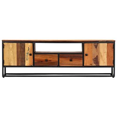 Tv-meubel 120x30x40 cm massief gerecycled hout en staal