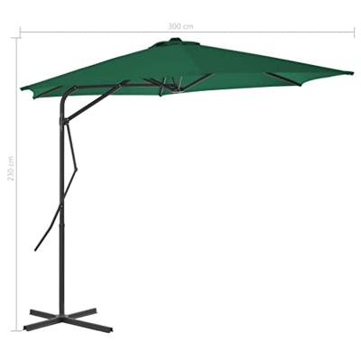 Tuinparasol met stalen paal 300 cm groen