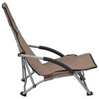Strandstoelen 2 st inklapbaar stof taupe - thumbnail