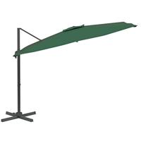 VidaXL Zweefparasol met aluminium paal 300x300 cm groen - thumbnail