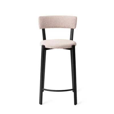 Jesper Home Barkruk 'Obu' Bouclé, kleur Blush Blush (zithoogte 65cm)