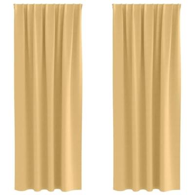 VidaXL Zwart-out gordijnen met ringen 2 pcs beige 245 x 140 cm