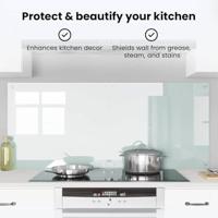 VidaXL Keuken achterwand 2 pcs wit 70 x 60 cm gehard glas - thumbnail