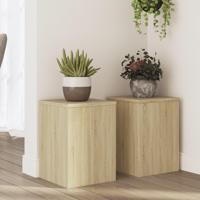 Plantenstandaards 2 st 25x25x35 cm bewerkt hout sonoma eiken - thumbnail
