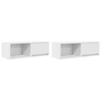 Tv-meubelen 2 st 80x31x25,5 cm bewerkt hout wit - thumbnail