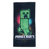 Minecraft handdoek 70x 140cm zwart - thumbnail