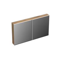 Spiegelkast Forzalaqua Uni 120x68.5x12.5 Cm 2 Deuren Tweezijdig Spiegel Eiken Oyster - thumbnail