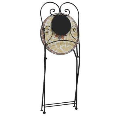 Bistrostoelen 2 st inklapbaar keramiek terracottakleurig en wit - thumbnail