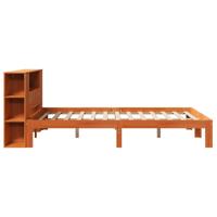 Bed met boekenkast zonder matras grenenhout wasbruin 140x190 cm - thumbnail