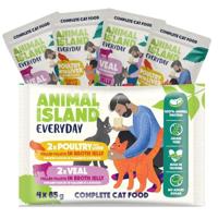 ANIMAL ISLAND Everyday Veal and poultry with liver - nat kattenvoer - 4 x 85g - thumbnail