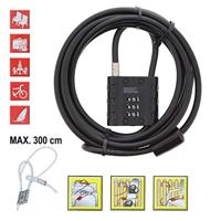 Burg Wächter Snap+Lock 725 300 Kabelslot Zwart Cijferslot - thumbnail