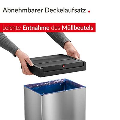Hailo 0860-211 Big-Box Swing XL Afvalemmer 52L RVS Hailo 0860-211 Big-Box Swing XL Afvalemmer 52L RVS
