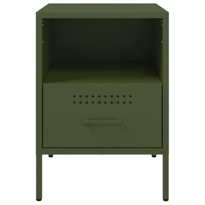 Nachtkastjes 2 st 36x39x50,5 cm koudgewalst staal olijfgroen