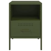 Nachtkastjes 2 st 36x39x50,5 cm koudgewalst staal olijfgroen - thumbnail