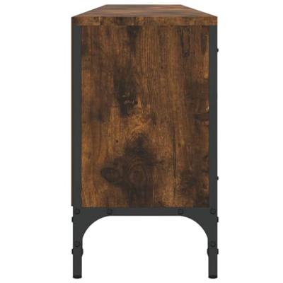Tv-meubel met lade 200x25x44 cm bewerkt hout gerookt eikenkleur