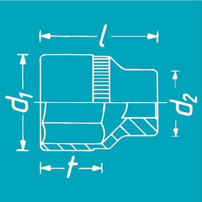 HAZET Dopsleutel 900-16 · 1/2 inch (12,5 mm) vierkant hol · Buiten-zeskant-tractieprofiel · SW 16 mm