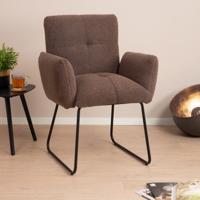 Tower Living Eetkamerstoel 'Dante' Teddy, kleur Donkerbruin - thumbnail