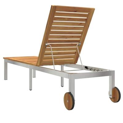 Ligstoel 1-persoon Bruin 207 x 58 x 35cm Massief acaciahout