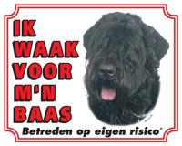 Bouvier Waakbord - Ik waak voor mijn baas - thumbnail