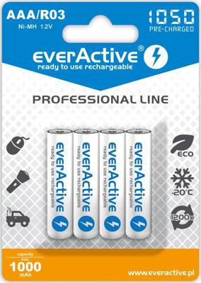 Herlaadbare batterijen everActive Ni-MH R03 AAA 1050 mAh Professional Line