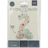 Folat BV Staande folieballon joyful party cijfer 2 -72cm - thumbnail