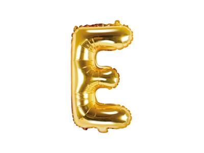 Folieballon Goud Letter &apos;E&apos; - 35cm