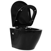 Hangend toilet randloos keramiek zwart - thumbnail