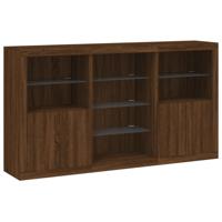 Dressoir met LED-verlichting 181,5x37x100 cm bruin eikenkleur - thumbnail