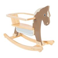 Houten Hobbelpaard met afneembare beschermring - thumbnail
