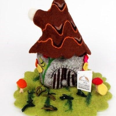 Vilten Feeënhuis Bruin Vilten Feeënhuis Bruin