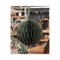 Kerstbal papier 15cm Groen - thumbnail