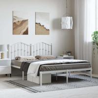 Bedframe met hoofdbord metaal wit 135x190 cm - thumbnail