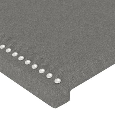 Hoofdbord met randen 163x16x78/88 cm stof donkergrijs - thumbnail