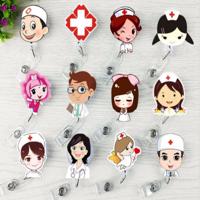 Doctor hoofd patroon schattig intrekbare badge Reel student verpleegkundige ID naam kaart badge - thumbnail