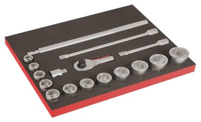 Bahco Foaminlay Fit&Go 3/3 met doppen en toebehoren 3/4" - met lasermarkering - 17-delig - FF1A206LM