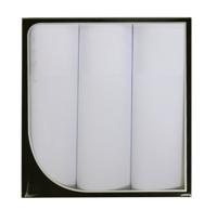 3 stuks - Heren zakdoeken White - Cadeau verpakking - thumbnail